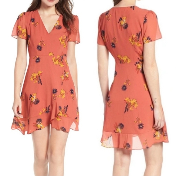 Madewell | Floral Orange Dress - Picture 1 of 6